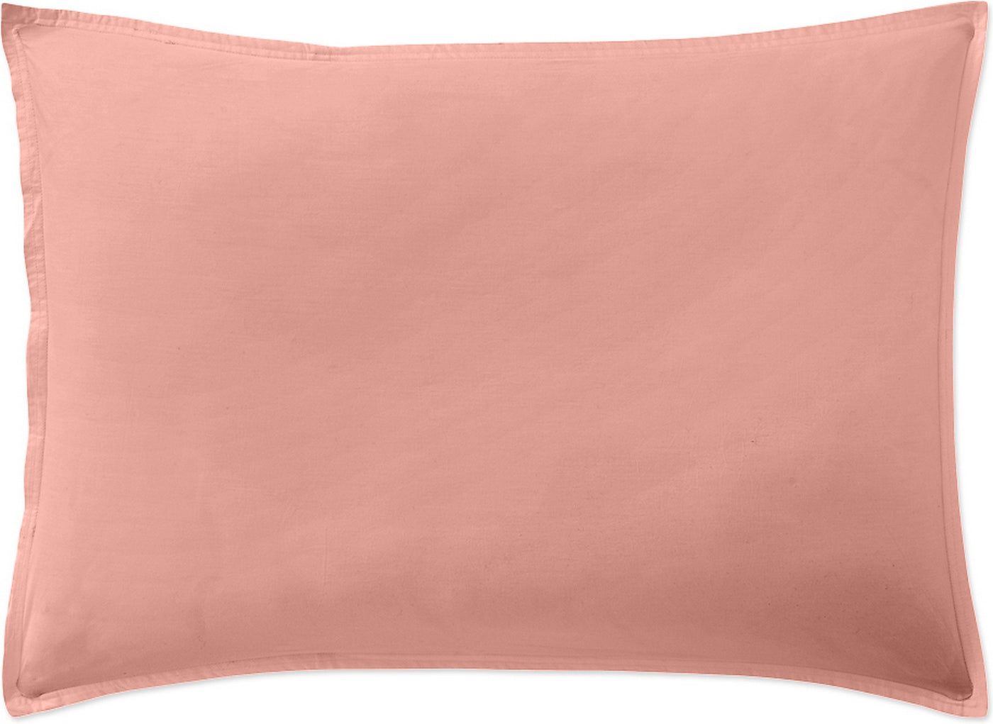 Taie D'Oreiller - 100% Percale De Coton Lavé 80 Fils - Rose Poudré