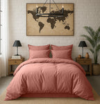 Taie D'Oreiller - 100% Percale De Coton Lavé 80 Fils - Rose Poudré