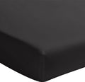 Drap Housse - 100% Percale De Coton Lavé 80 Fils - Noir Minuit
