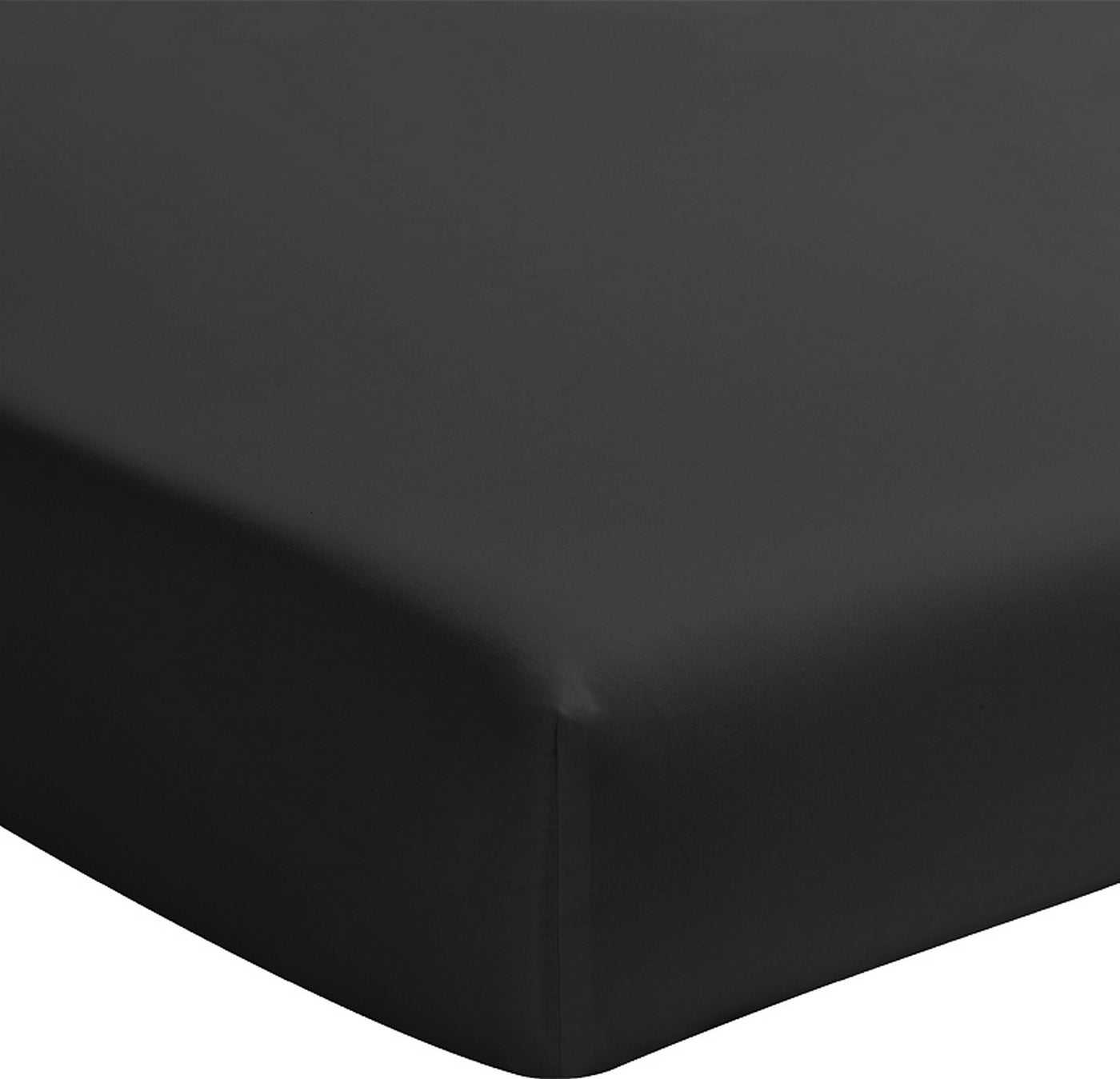 Drap Housse - 100% Percale De Coton Lavé 80 Fils - Noir Minuit