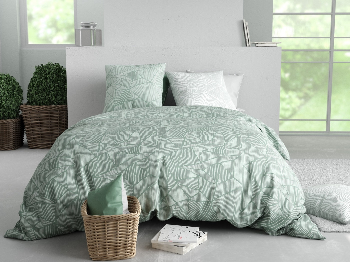 Parure De Lit (Hc + To) - 100% Coton 57 Fils - Imprimé Adely