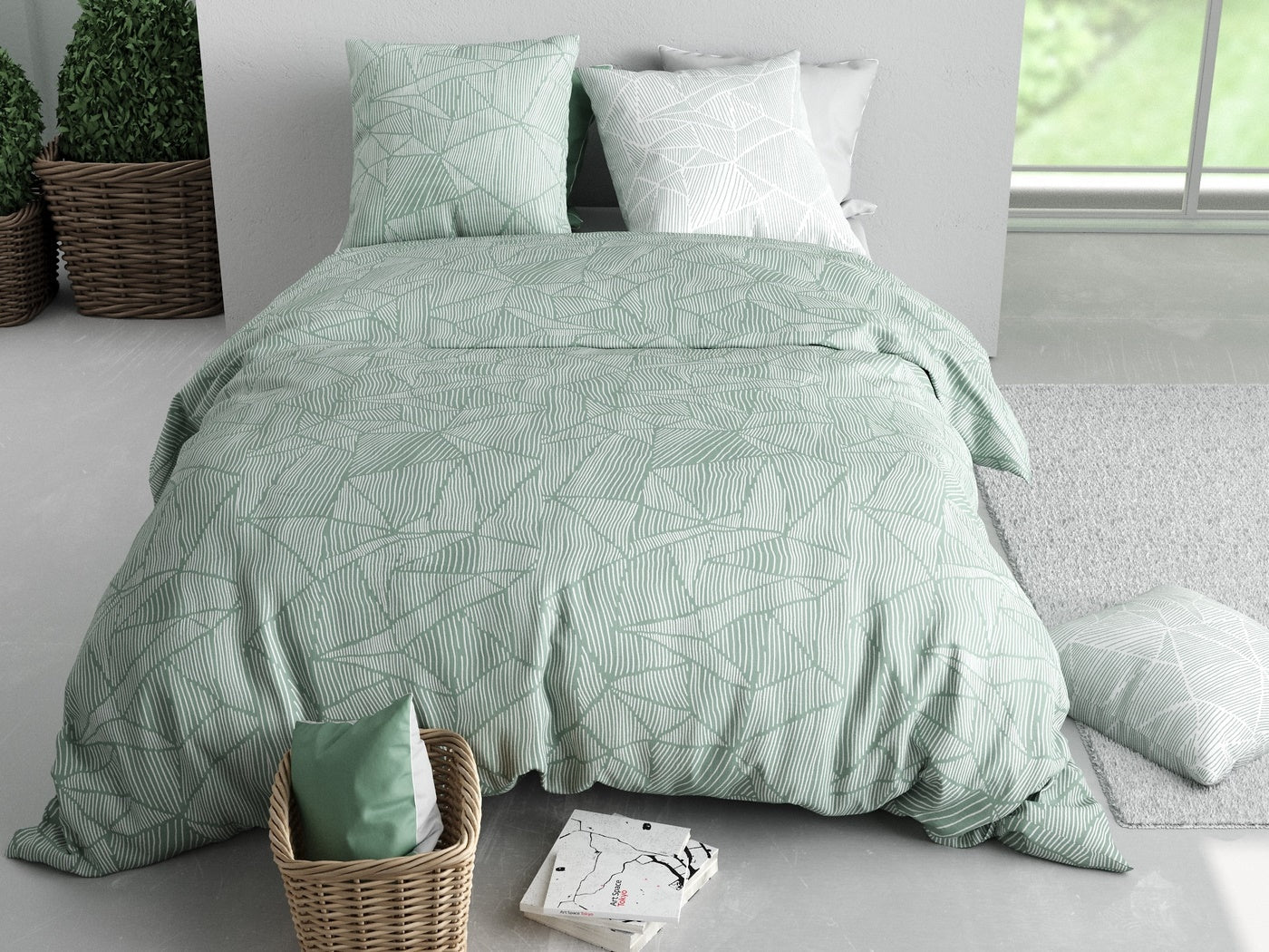 Parure De Lit (Hc + To) - 100% Coton 57 Fils - Imprimé Adely