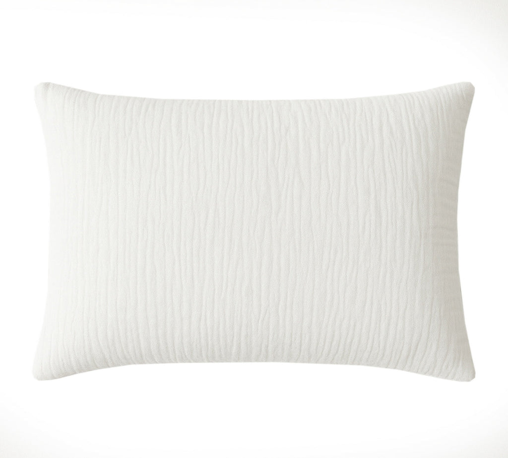 Taie D'Oreiller 100% Gaze De Coton Lavé Blanc Pur