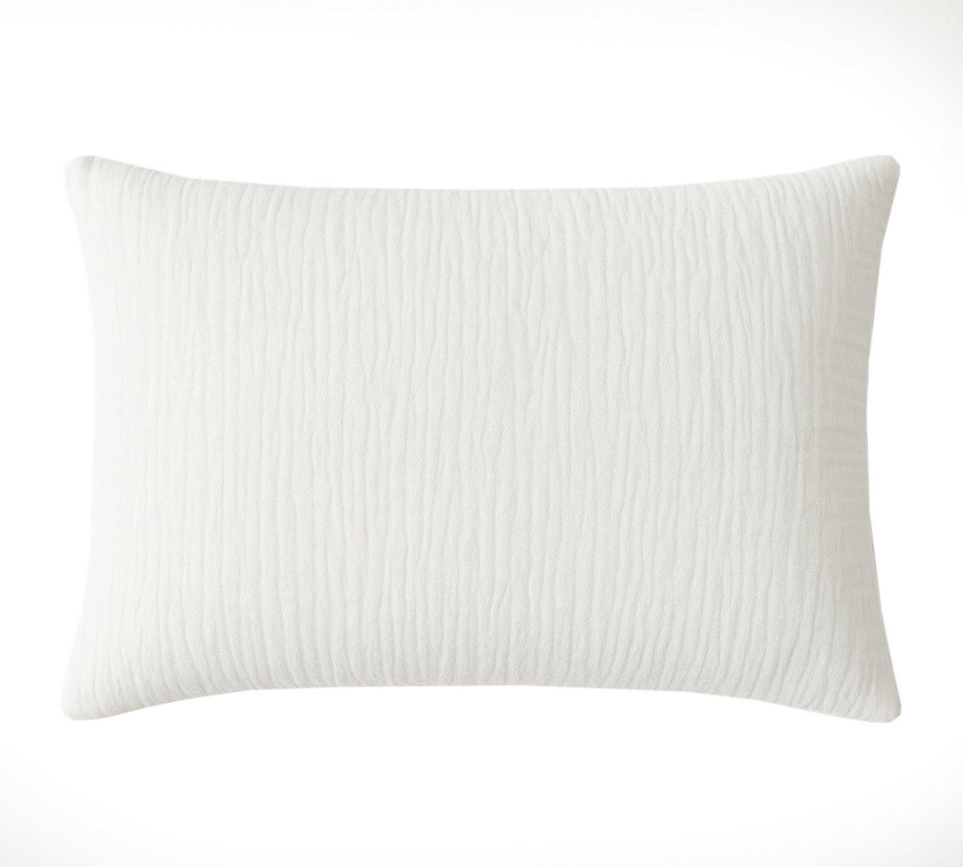 Taie D'Oreiller 100% Gaze De Coton Lavé Blanc Pur