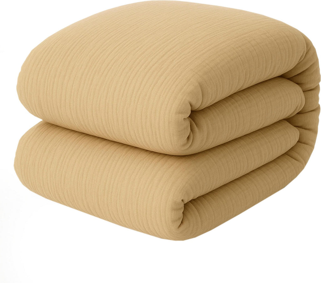 Housse De Couette - 100% Gaze De Coton Lavé - Ecru Naturel