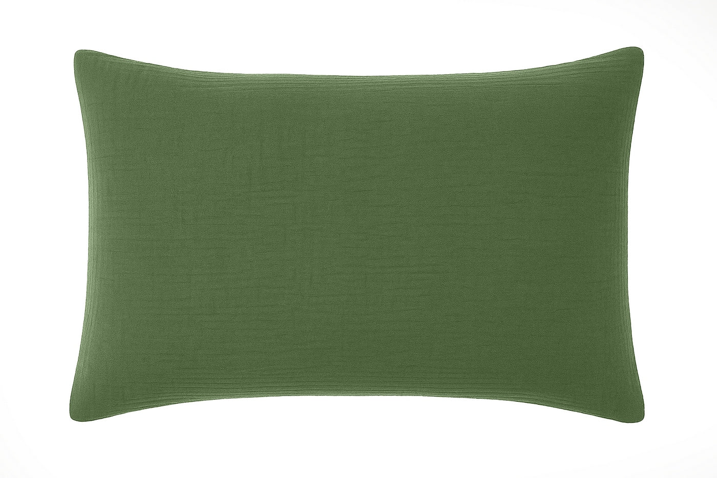 Taie D'Oreiller 100% Gaze De Coton Lavé Vert Cèdre