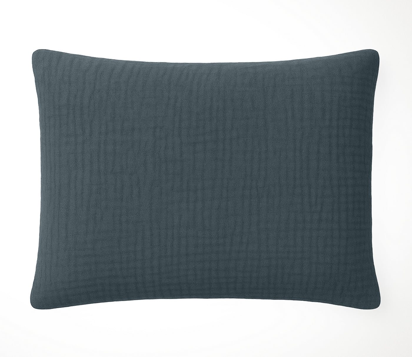 Taie D'Oreiller 100% Gaze De Coton Lavé Bleu Pétrole