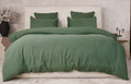 Parure De Couette 3 Pcs 100% Gaze De Coton Lavé Vert Cèdre