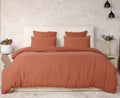 Parure De Couette 3 Pcs 100% Gaze De Coton Lavé Safran Minéral