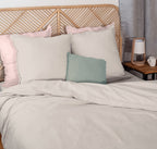 Parure Housse De Couette Lynn - Lin/Coton Lavé 57Fils - Sable