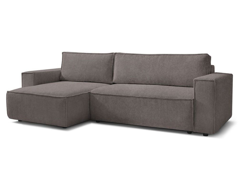 Nihad - Canapé D'Angle Réversible Convertible Coffre - Velours Côtelé