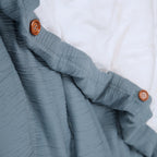 Parure Gaze De Microfibre Bicolore Bleu Petrole + Blanc