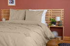 Parure Housse De Couette Tuféa - 100% Coton Tufté 52Fils - Ficelle