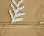 Parure Housse De Couette Tuféa - 100% Coton Tufté 52Fils - Ocre