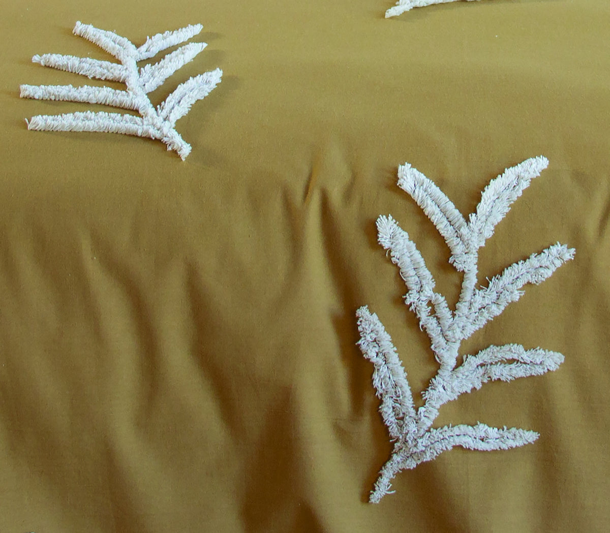 Parure Housse De Couette Tuféa - 100% Coton Tufté 52Fils - Ocre