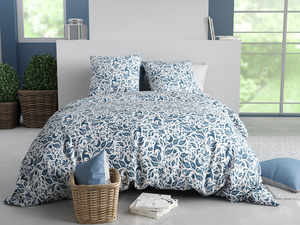 Parure Housse De Couette Blouva - 100% Coton 57Fils - Imprimé