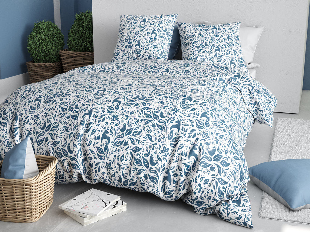 Parure Housse De Couette Blouva - 100% Coton 57Fils - Imprimé