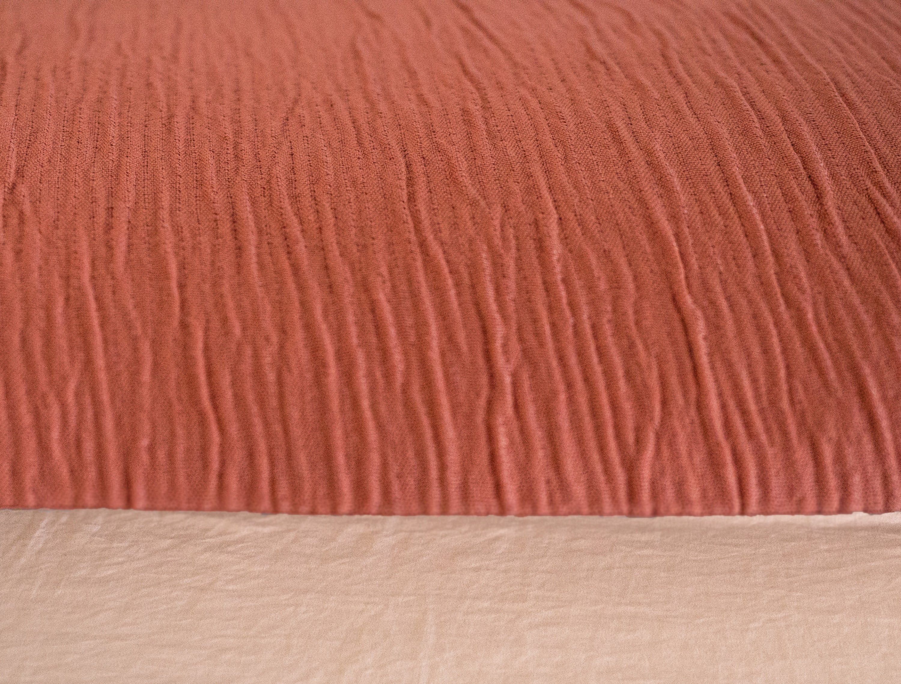 Parure Housse De Couette 100% Microfibre Lavée Et Gaufré , Aurore - Terre De Sienne