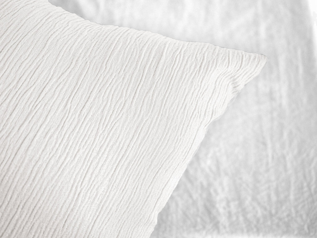 Parure Housse De Couette 100% Microfibre Lavée Et Gaufré , Blanc
