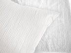Parure Housse De Couette 100% Microfibre Lavée Et Gaufré , Blanc