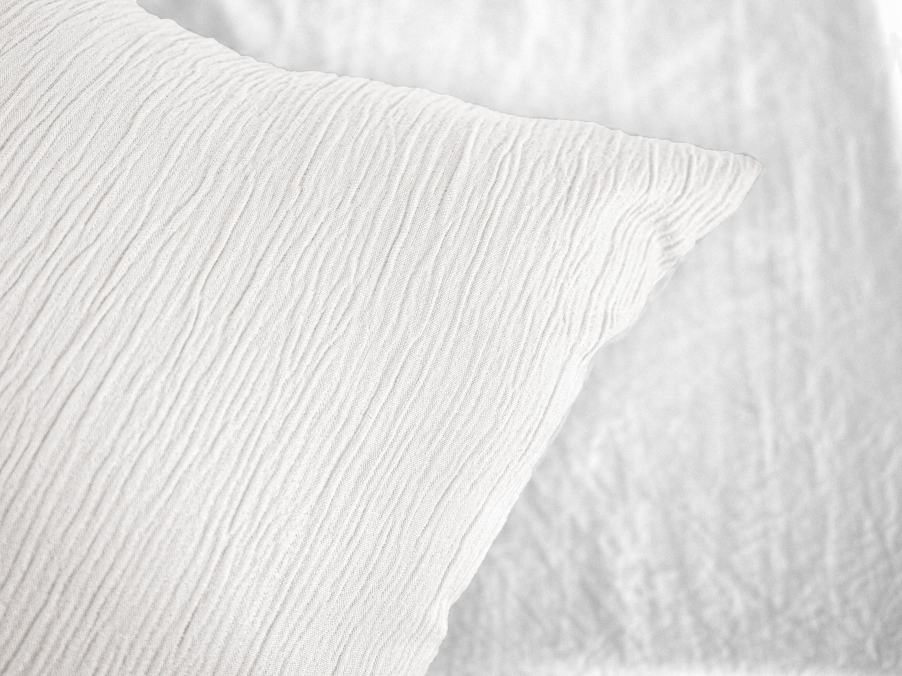Parure Housse De Couette 100% Microfibre Lavée Et Gaufré , Blanc