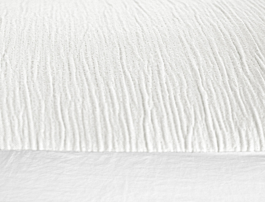 Parure Housse De Couette 100% Microfibre Lavée Et Gaufré , Blanc
