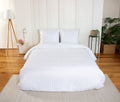 Parure Housse De Couette 100% Satin De Microfibre , Blanc
