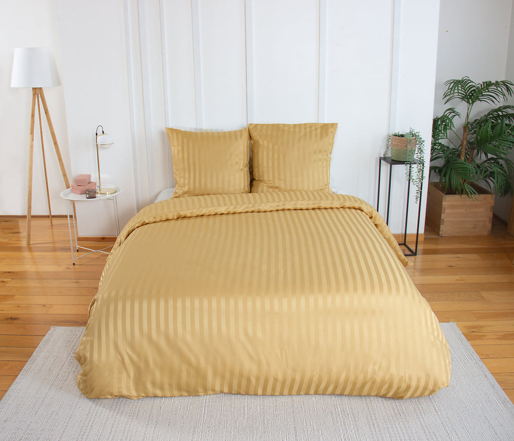 Parure Housse De Couette 100% Satin De Microfibre , Blond