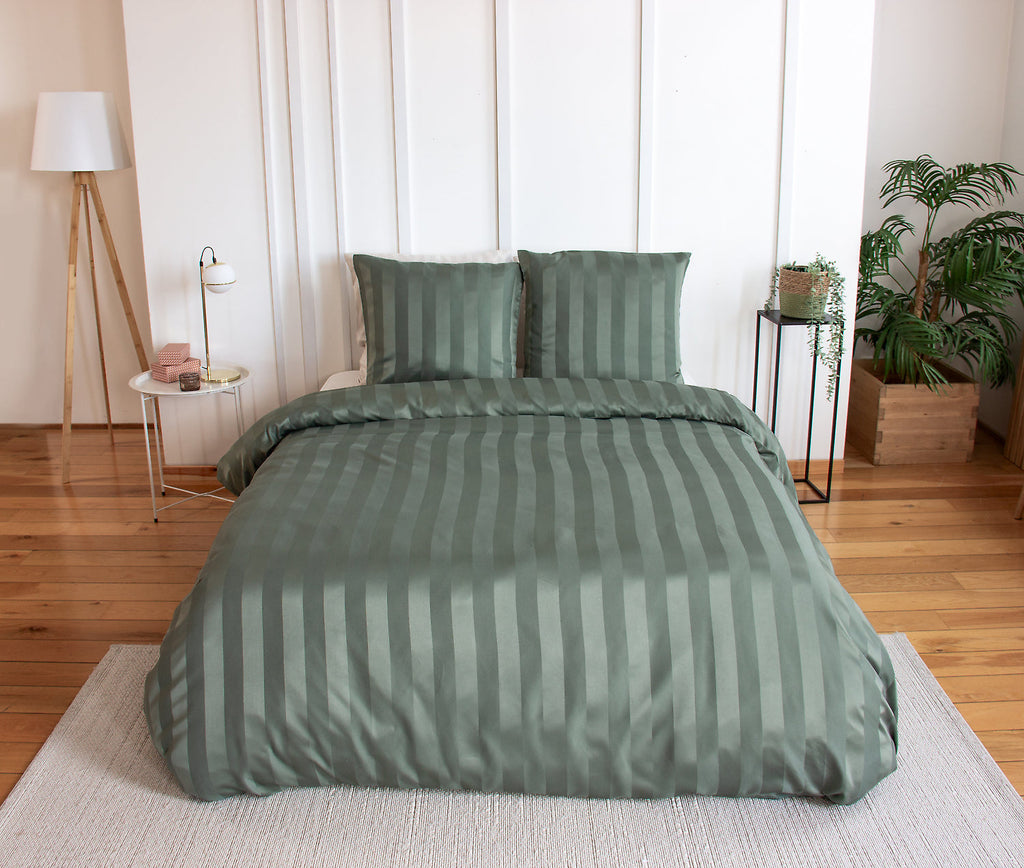 Parure Housse De Couette 100% Satin De Microfibre , Lichen
