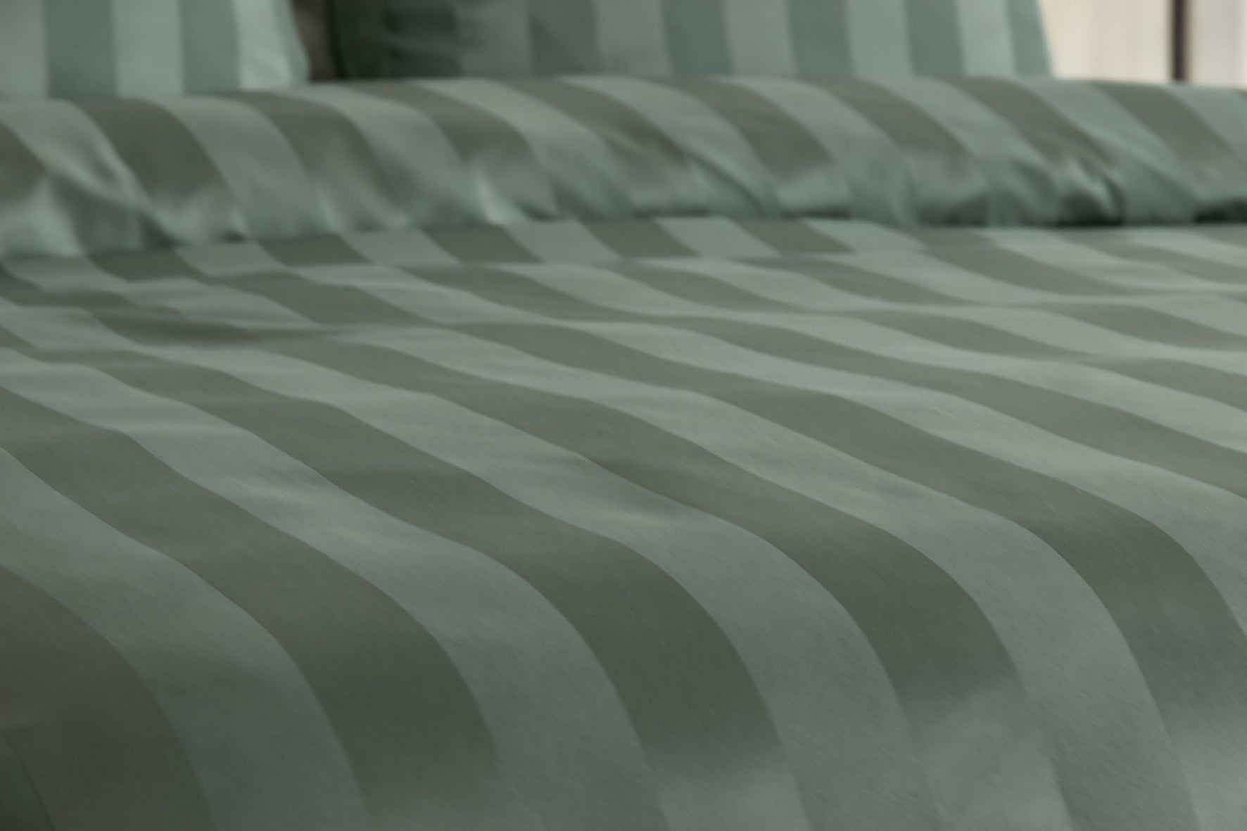 Parure Housse De Couette 100% Satin De Microfibre , Lichen