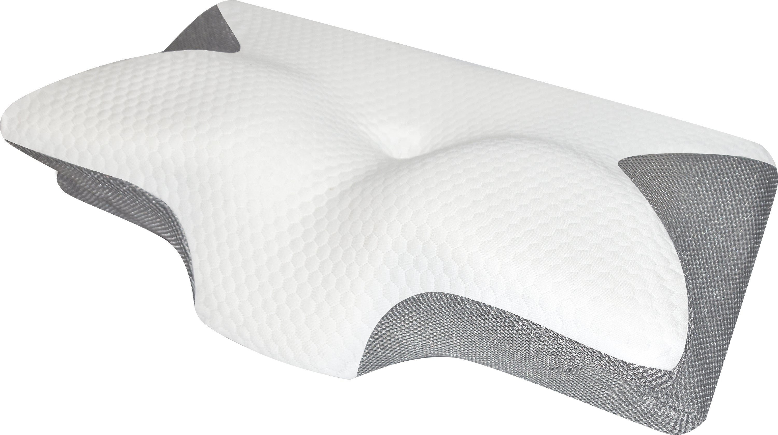 Oreiller Ergonomique À Mémoire De Forme 49, - Blanc / Gris
