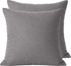 Lot De 2 Taies D'Oreiller 100% Percale De Coton 70 Fils Grise