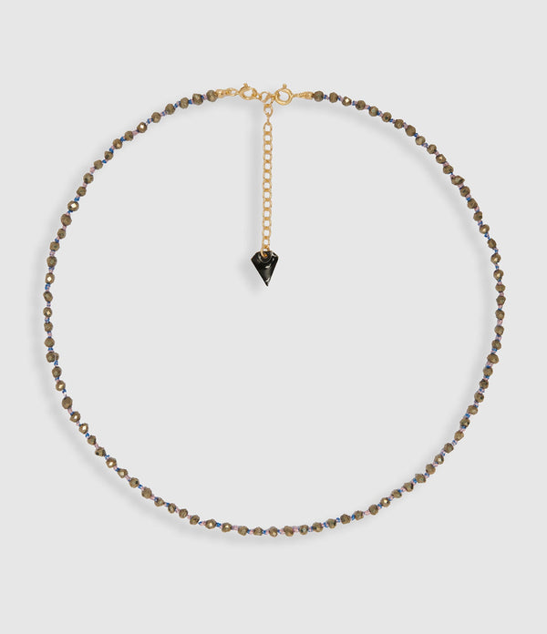 Mon Precieux Gem - Collier Candies Facettes Pyrite Bleu - Femme