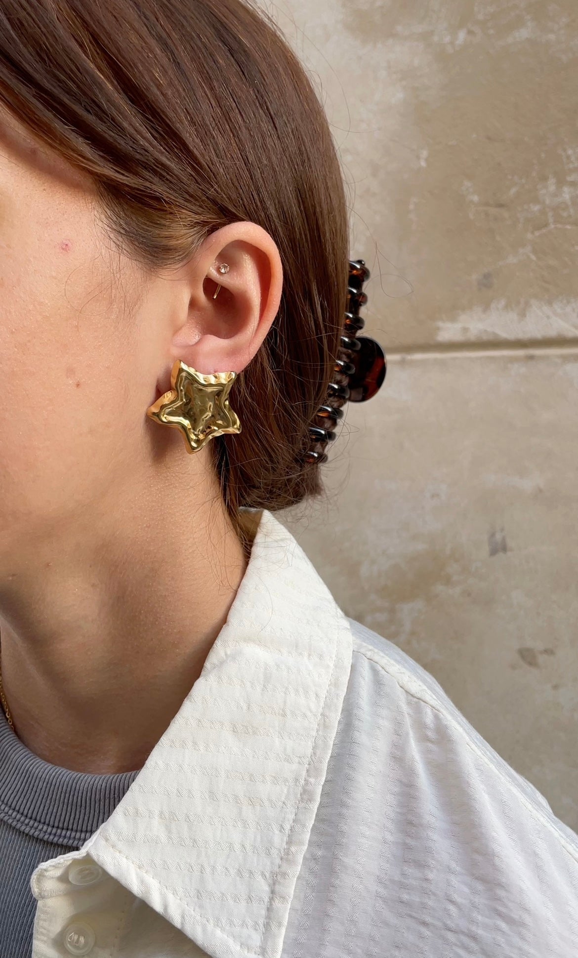 Boucles D'Oreilles Textured Star