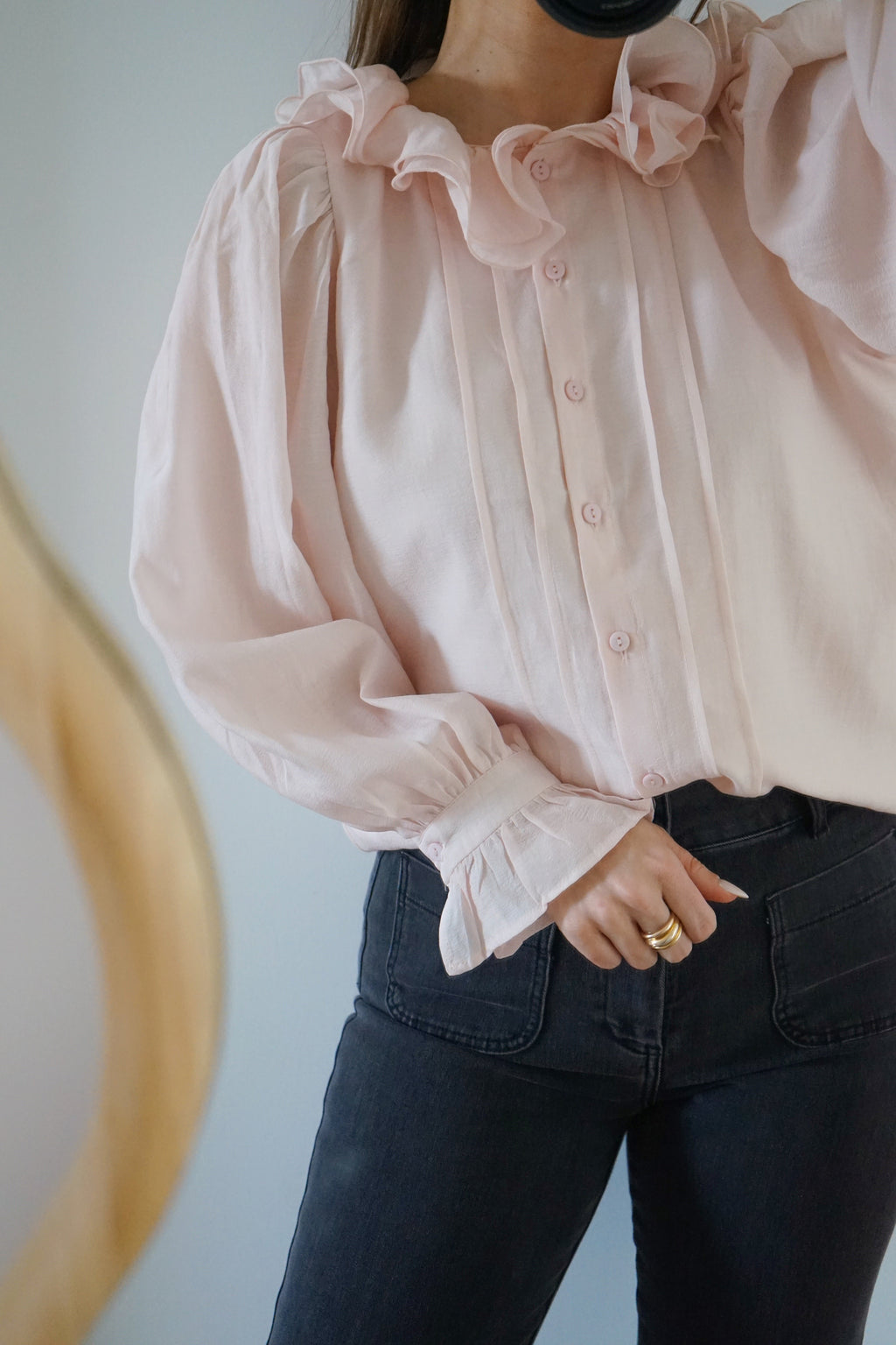 Blouse Brune Doux Rose