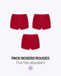 Pack Trio Boxer Maille Rouge