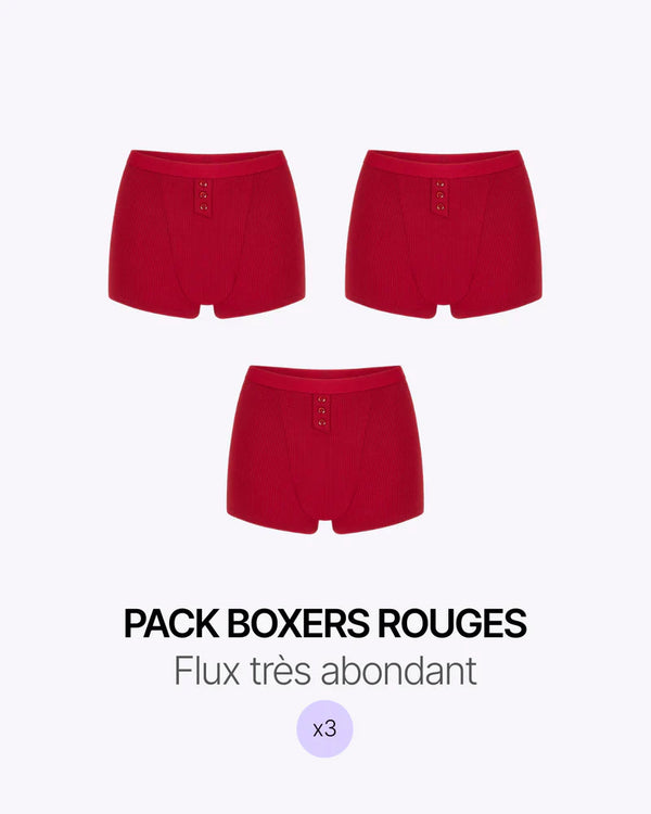 Pack Trio Boxer Maille Rouge
