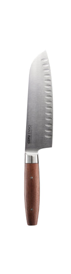 Enno - Couteau Santoku Alvéolé - 18cm - Argent/Brun