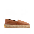 Espadrilles Valentino Garavani Logo-Plaque Leather - Brown - Homme
