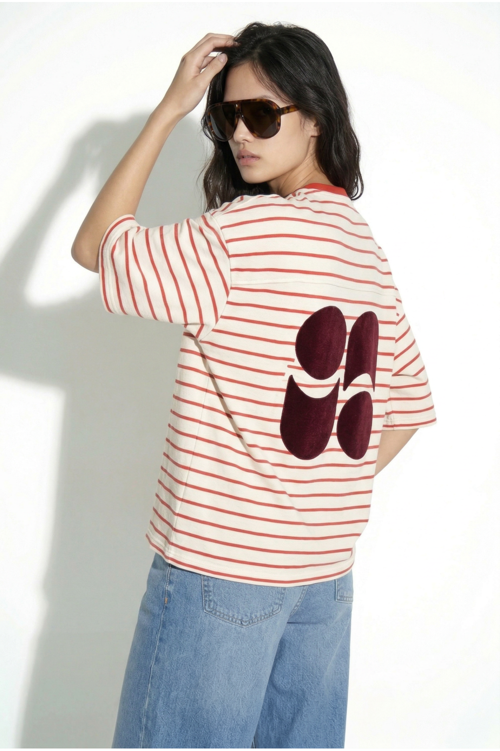 Tshirt Tao Marinière Rouge, Fabriqué Au Portugal