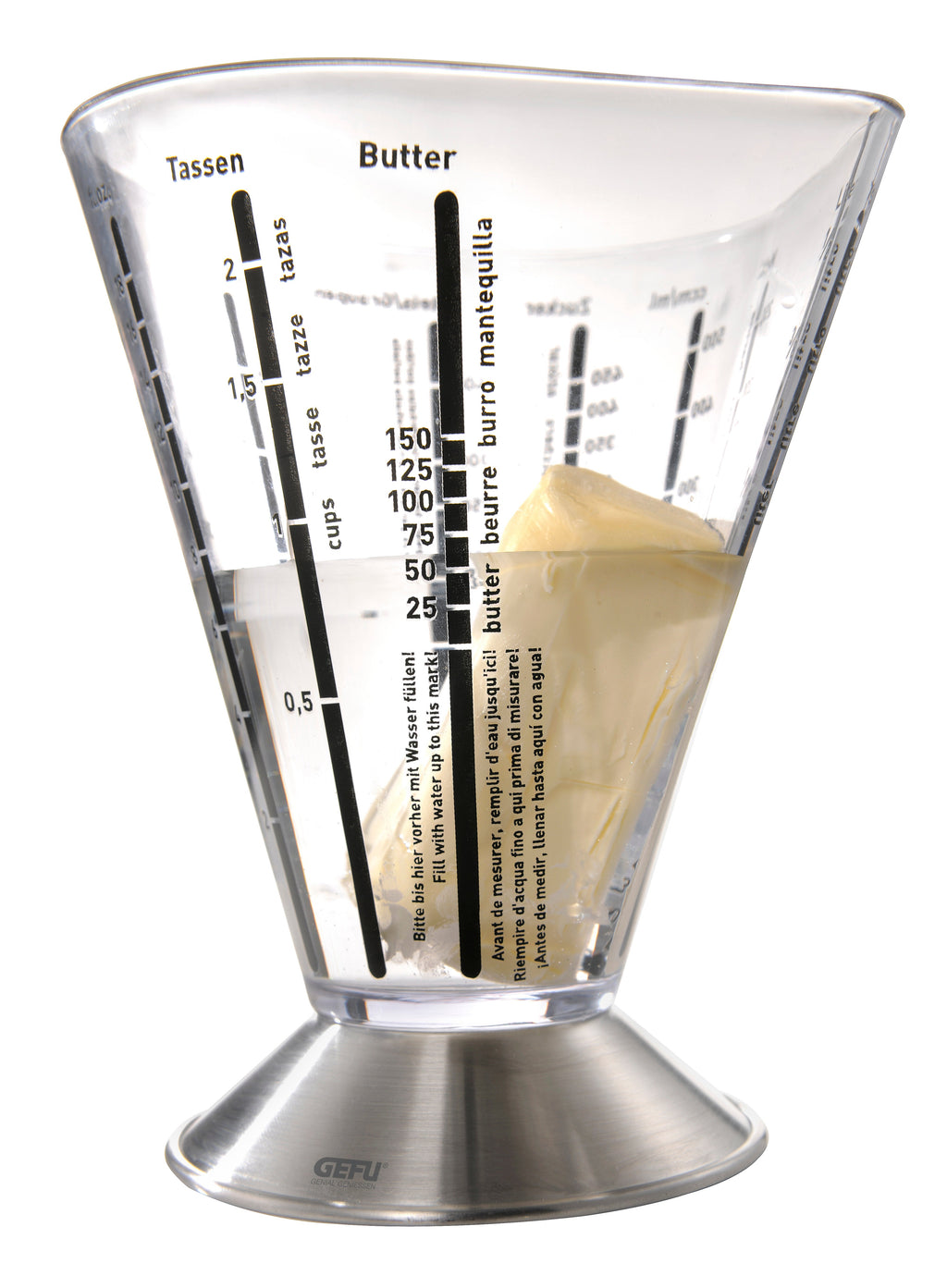 Saturas - Verre Mesureur, 500 Ml - Noir/Argent