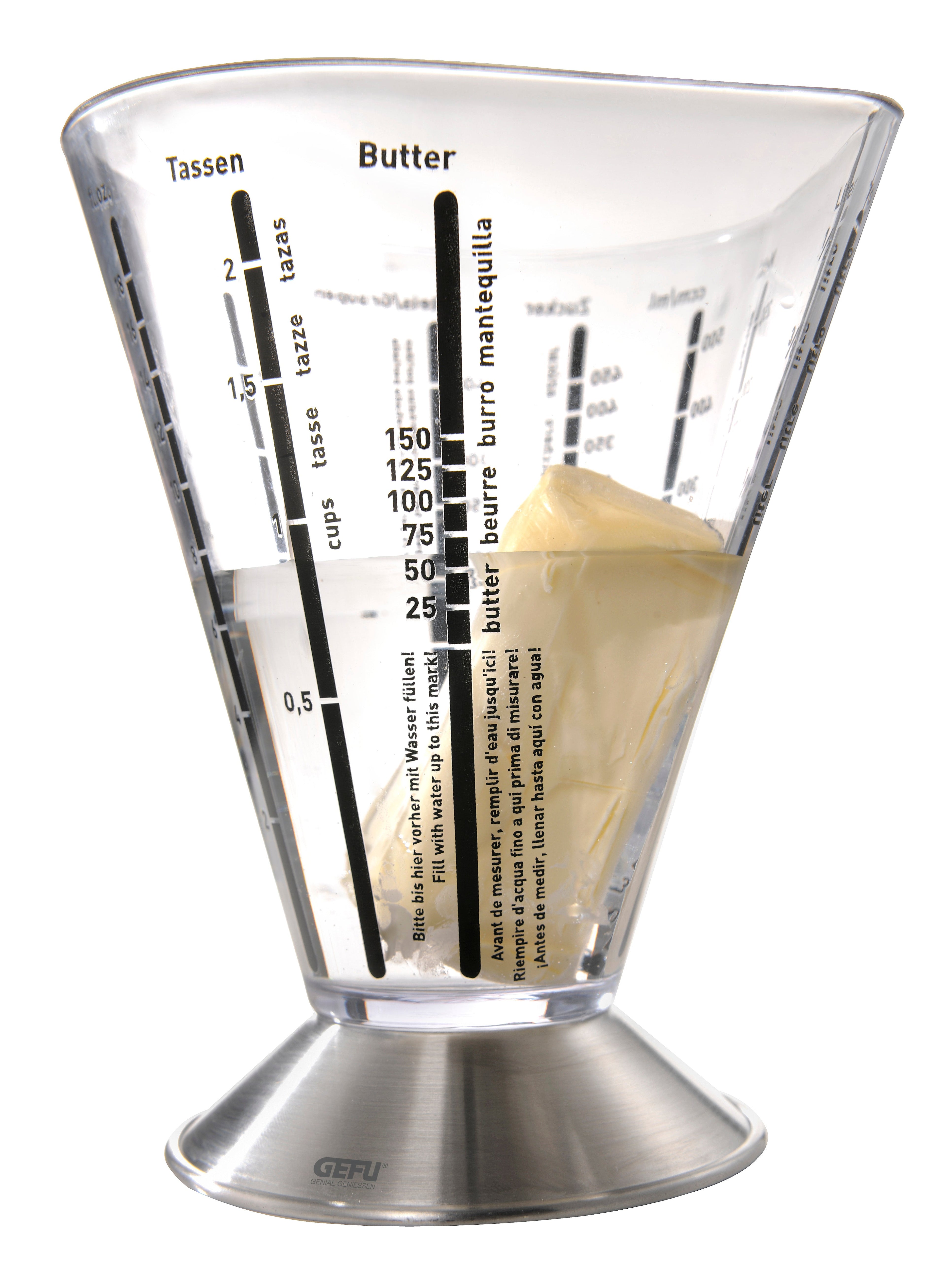 Saturas - Verre Mesureur, 500 Ml - Noir/Argent