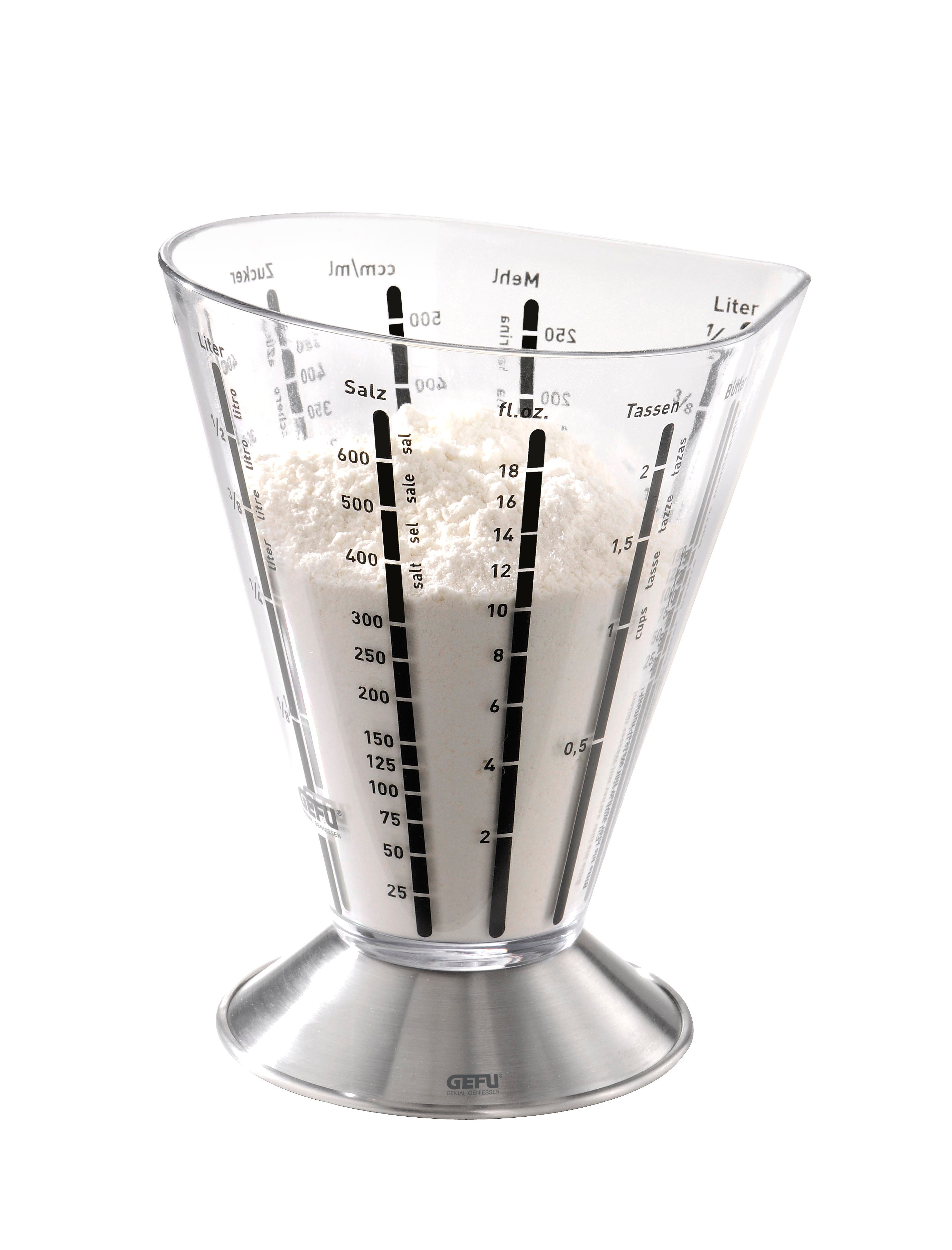 Saturas - Verre Mesureur, 500 Ml - Noir/Argent
