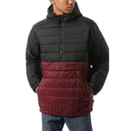 Doudoune À Capuche - Noir Et Bordeaux - Homme