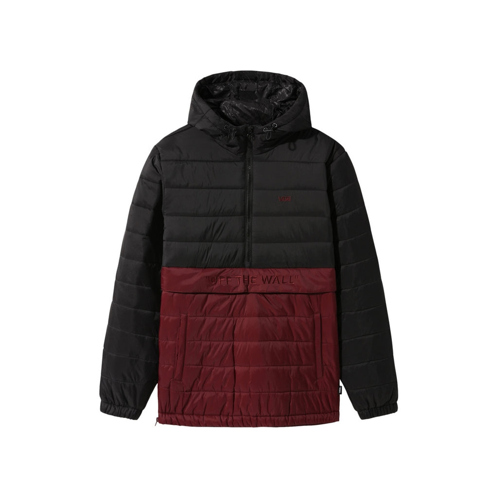 Doudoune À Capuche - Noir Et Bordeaux - Homme