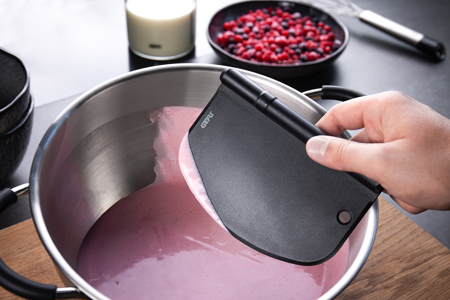 Dutto - Spatule À Pâte En 2 Parties - Noir/Argent