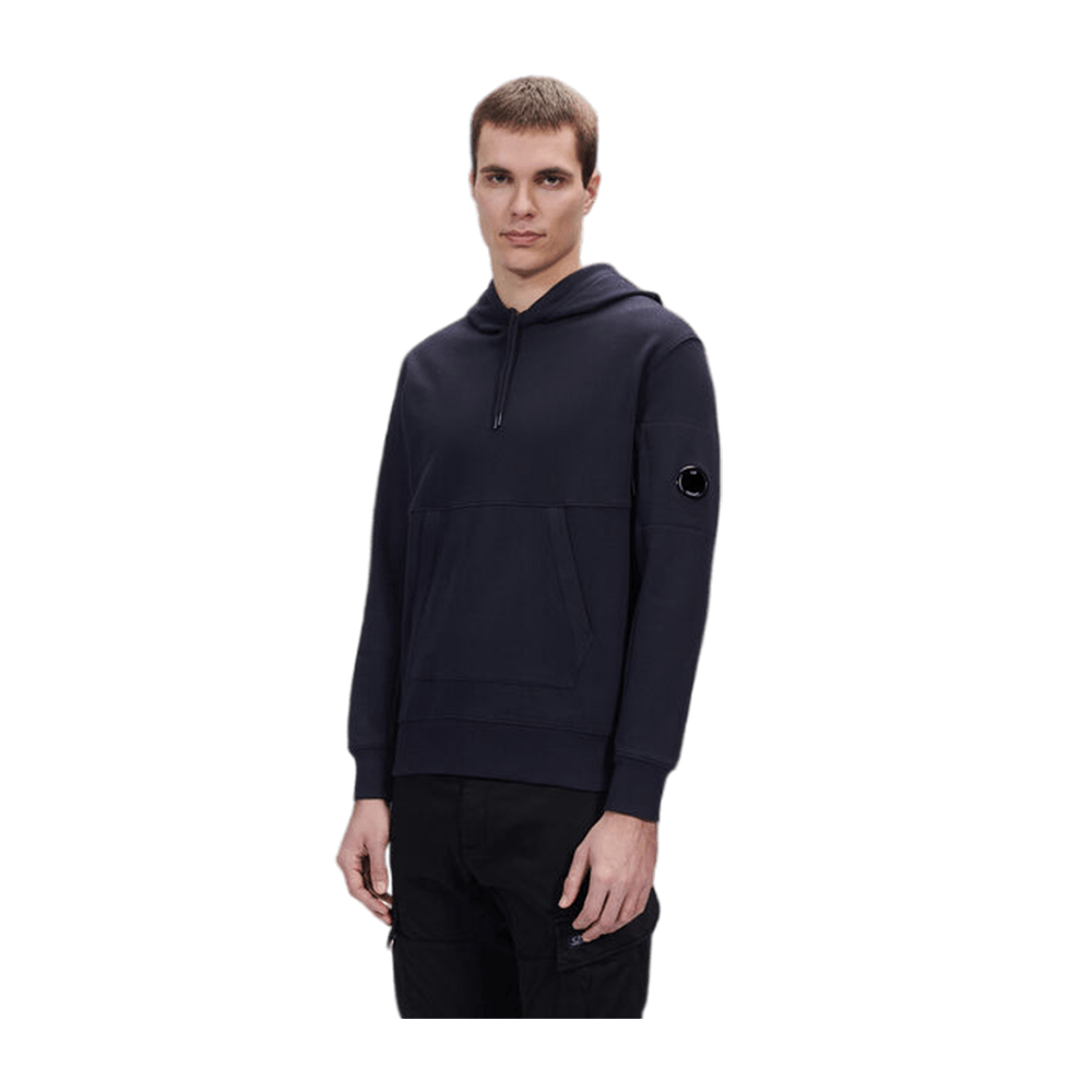 CP Company - Sweat À Capuche Diagonal Fleece Lens – Bleu Marine