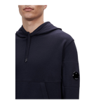 CP Company - Sweat À Capuche Diagonal Fleece Lens – Bleu Marine