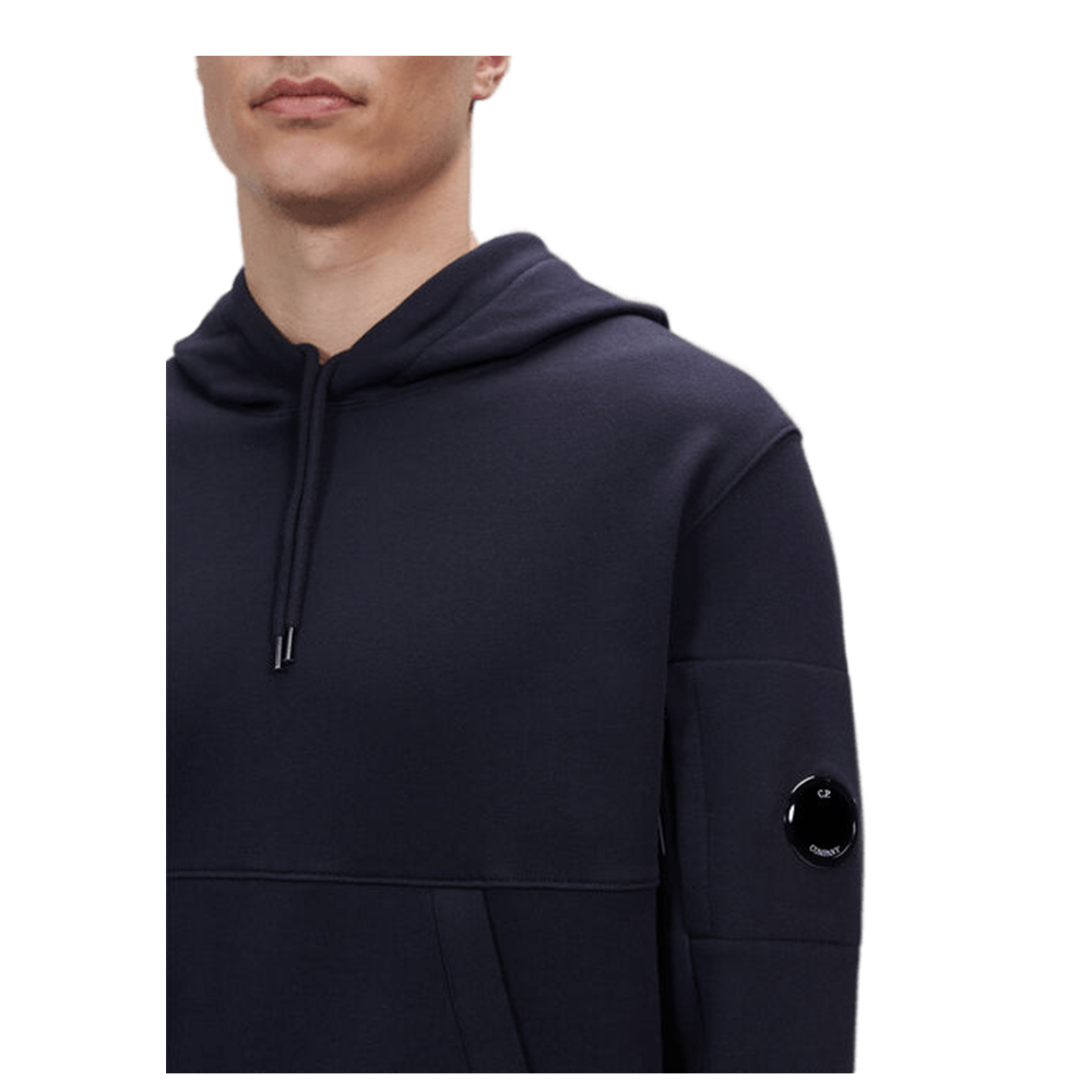 CP Company - Sweat À Capuche Diagonal Fleece Lens – Bleu Marine