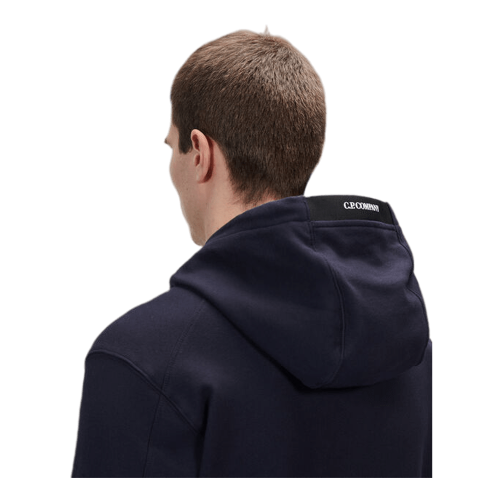 CP Company - Sweat À Capuche Diagonal Fleece Lens – Bleu Marine